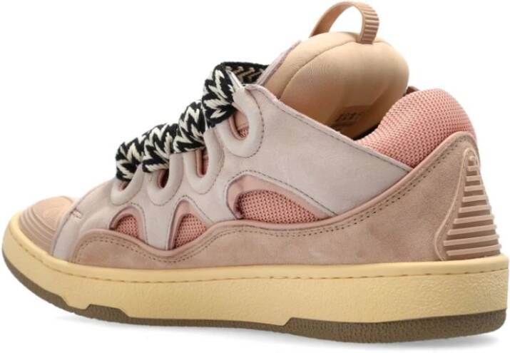 Lanvin Roze Veterschoenen met Debossed Logo Pink Dames