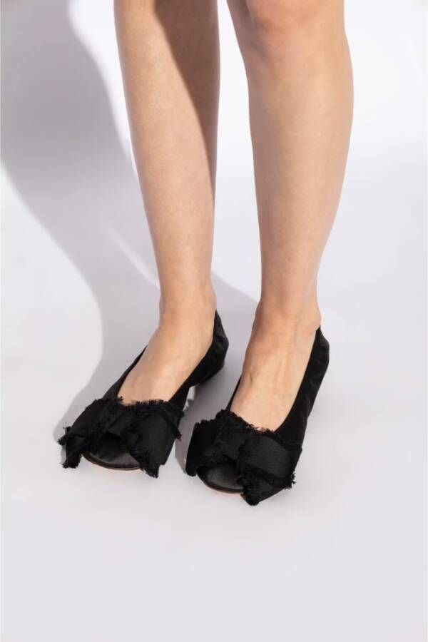 Lanvin Satin Ballet Flats Black Dames