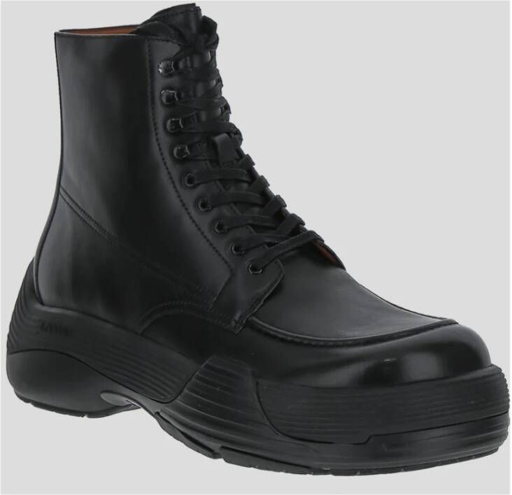 Lanvin Flash-X Stoere Leren Veterschoenen Zwart Heren