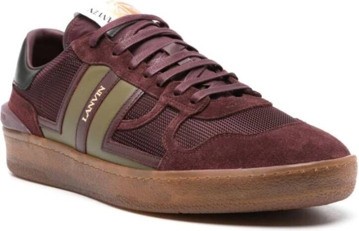 Lanvin Sneakers in Bordeaux Rood en Olijfgroen Red Heren