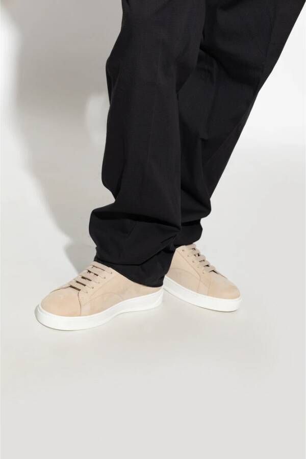 Lanvin Sneakers met logo Beige Heren