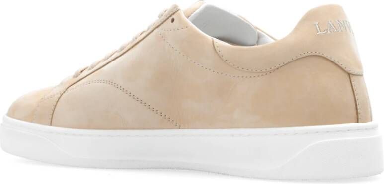 Lanvin Sneakers met logo Beige Heren