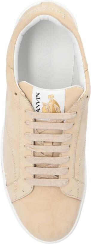 Lanvin Sneakers met logo Beige Heren