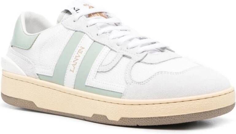 Lanvin Witte Leren Clay Sneakers Wit Dames