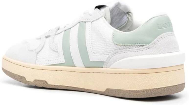 Lanvin Witte Leren Clay Sneakers Wit Dames