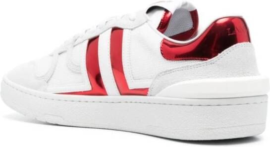 Lanvin Witte Leren Panel Sneakers Wit Dames