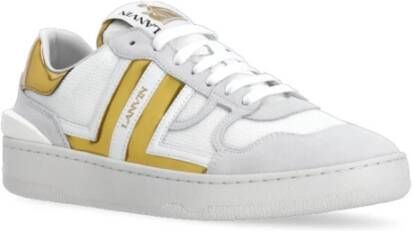 Lanvin Witte Leren en Stoffen Sneakers Wit Dames