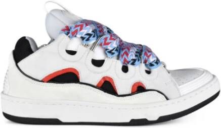 Lanvin Witte Leren Curb Sneakers Wit Heren