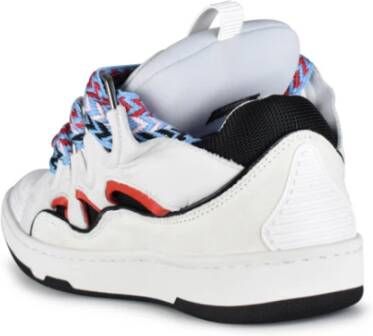 Lanvin Witte Leren Curb Sneakers Wit Heren