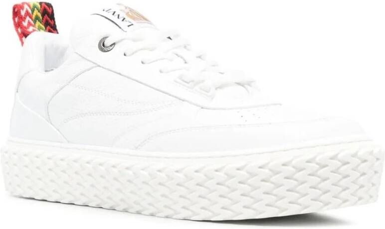 Lanvin Witte Leren Chunky Sole Sneakers Wit Heren