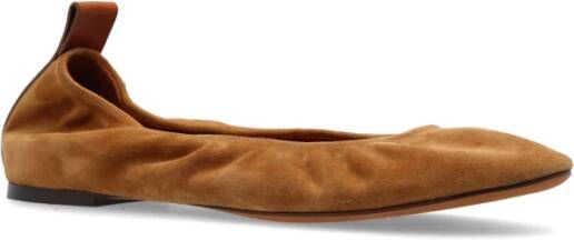 Lanvin Suede Ballet Flats Brown Dames