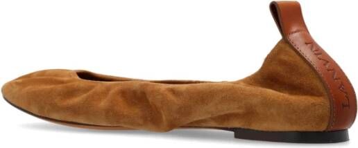 Lanvin Suede Ballet Flats Brown Dames