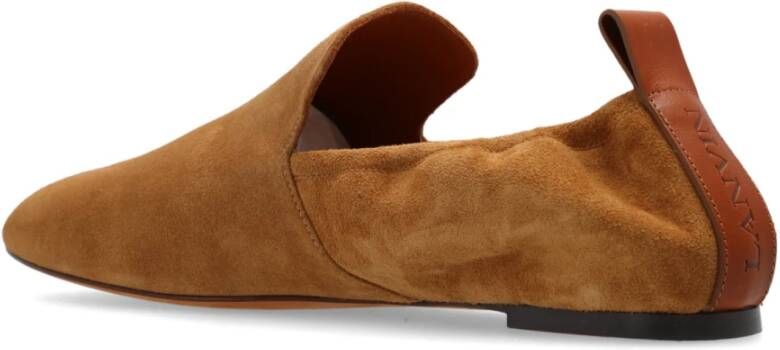 Lanvin Suede Ballet Flats Brown Dames