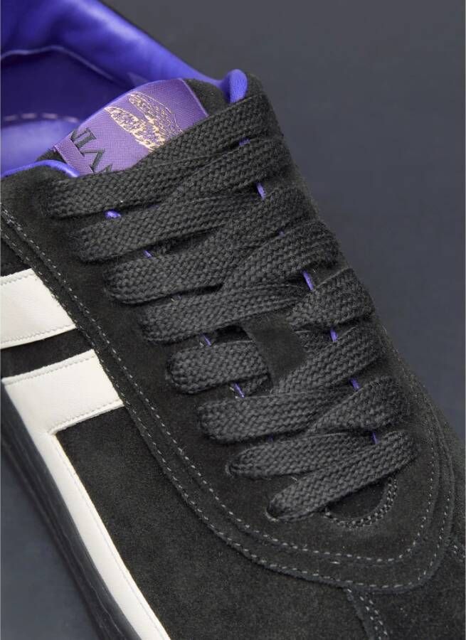 Lanvin Suède Cash Sneakers met Contrastpanelen Black Heren