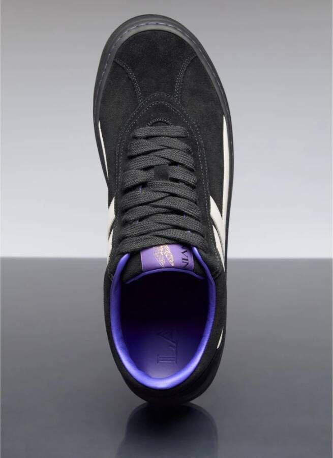 Lanvin Suède Cash Sneakers met Contrastpanelen Black Heren