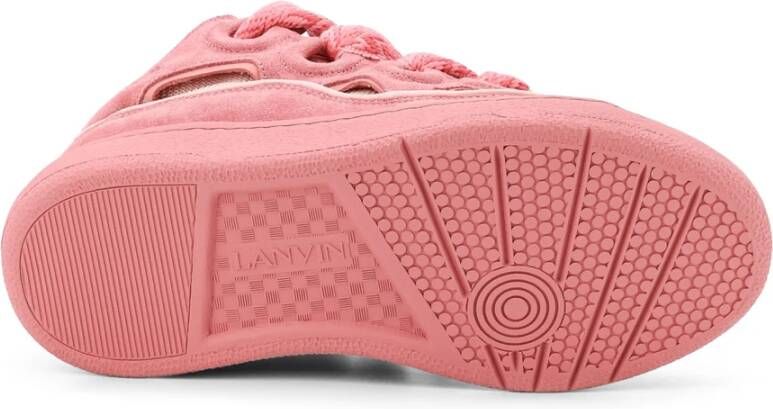 Lanvin Suède en Mesh Lage Sneakers Pink Dames