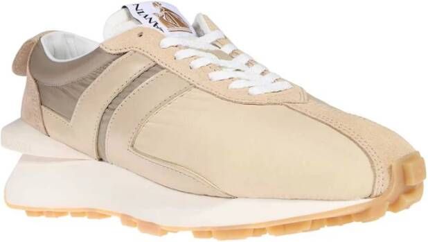 Lanvin Suede Low-Top Sneakers Beige Heren