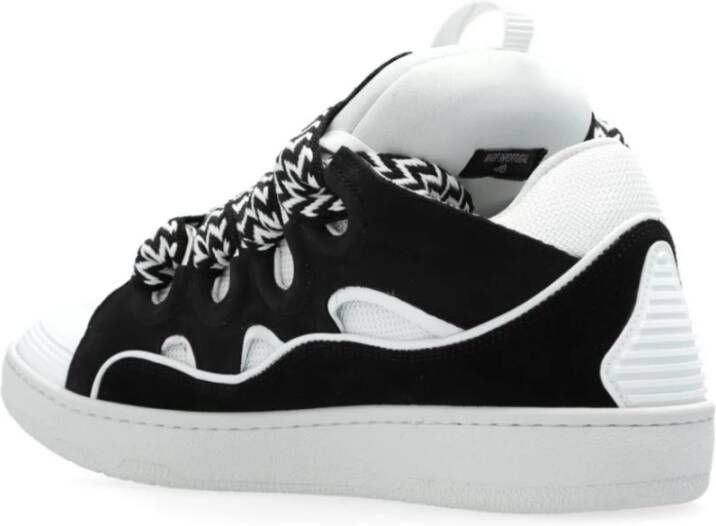 Lanvin Wit Zwart Rand Leren Sneakers Black Heren