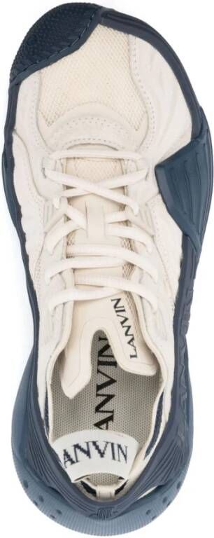 Lanvin Wit Blauw Flash X Sneakers Blue Dames