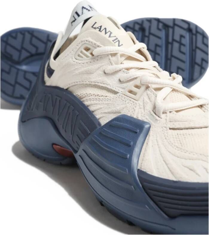 Lanvin Wit Blauw Flash X Sneakers Blue Dames