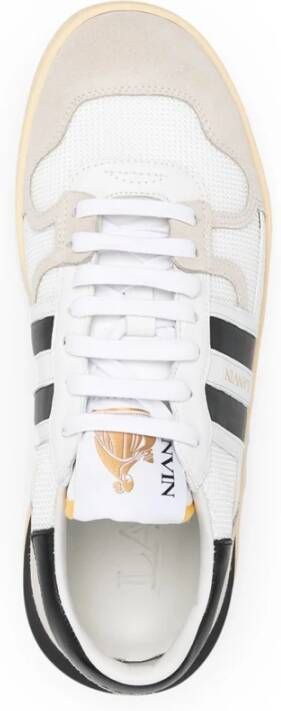 Lanvin Witte Lage Top Sneakers Mesh Leer Multicolor Dames