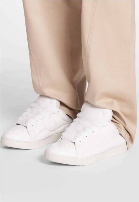 Lanvin Witte Leren Curb XL Low Sneakers White Heren