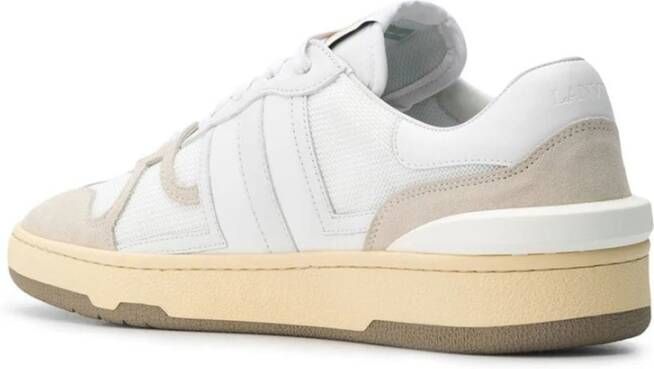 Lanvin Witte Leren en Mesh Sneakers White Heren