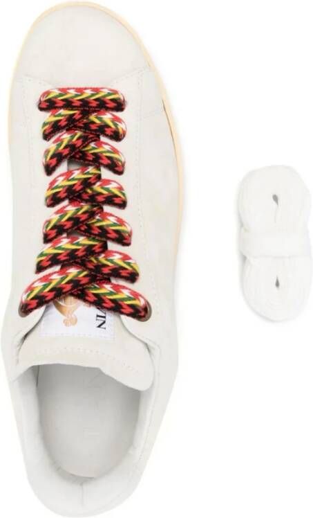 Lanvin Witte Leren Lage Sneakers White Heren