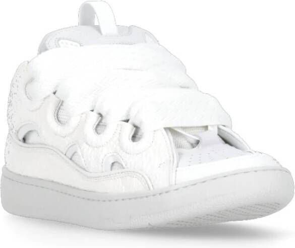 Lanvin Witte Leren Sneakers met Ademende Details White Dames