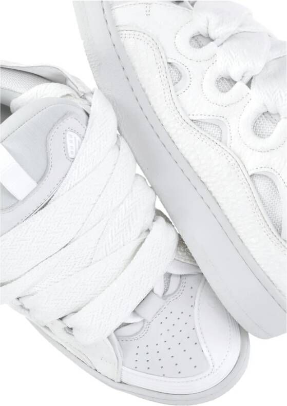 Lanvin Witte Leren Sneakers met Ademende Details White Dames