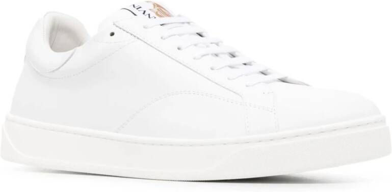 Lanvin Witte Leren Sneakers met Logodetail White Heren