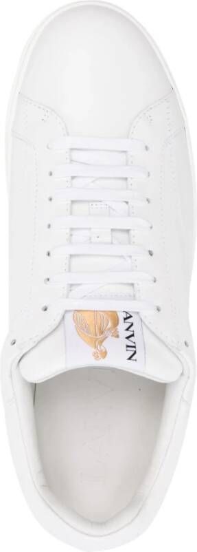 Lanvin Witte Leren Sneakers met Logodetail White Heren