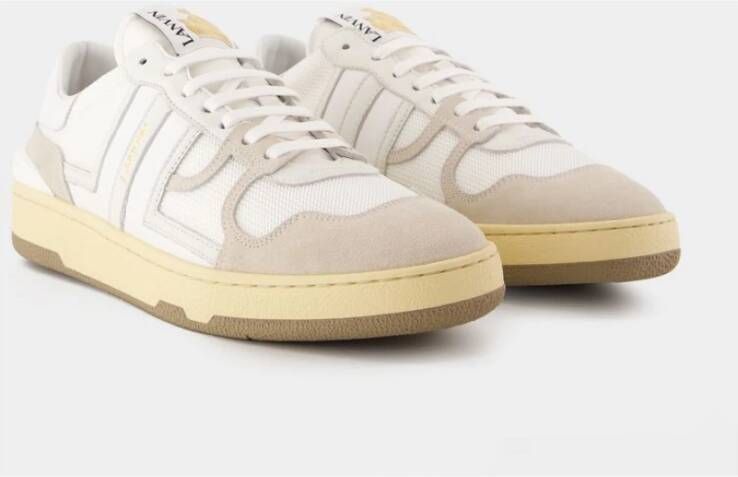 Lanvin Witte Leren Sneakers met Rubberen Zolen White Heren