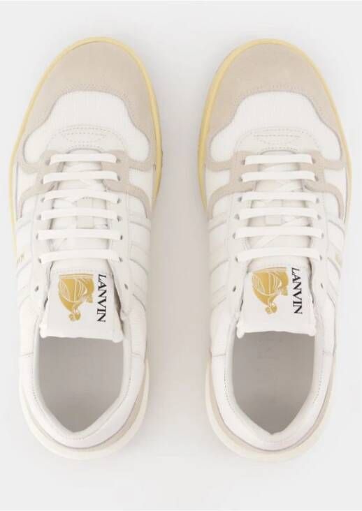 Lanvin Witte Leren Sneakers met Rubberen Zolen White Heren