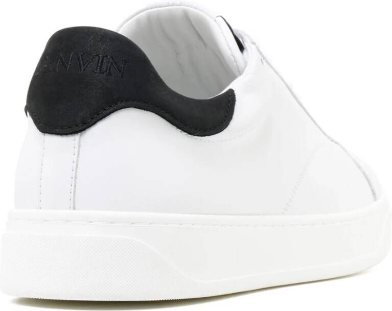 Lanvin Witte Leren Sneakers Ronde Neus White Heren