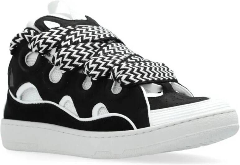 Lanvin Witte Sneakers met Visgraatprint White Heren