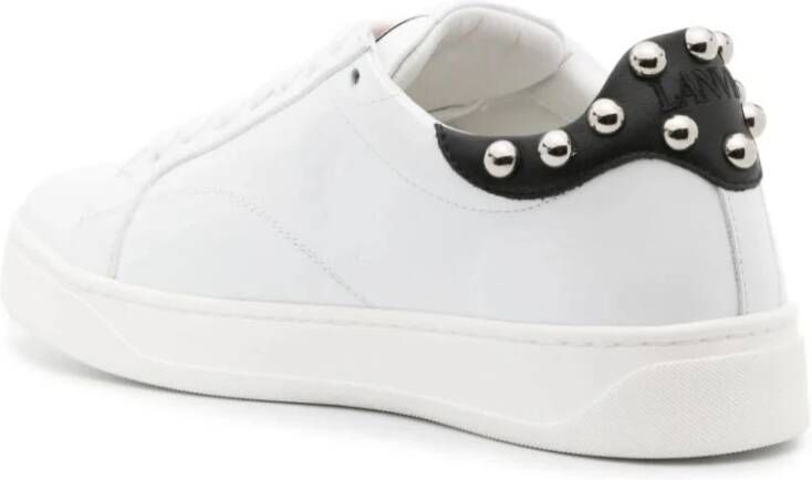 Lanvin Witte Zilveren Sneakers White Dames