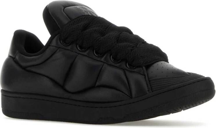 Lanvin XL Zwarte Leren Curb Sneakers Zwart Heren