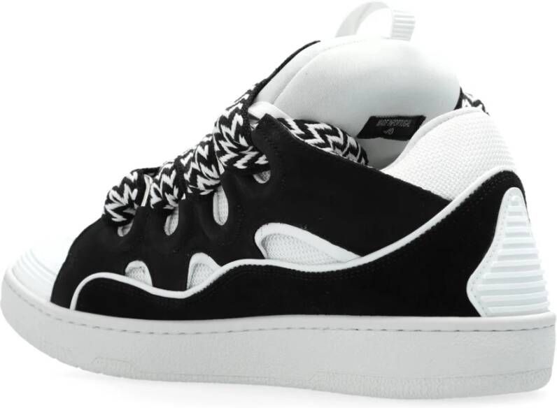 Lanvin Zwarte Curb Sneakers Vrouwen Nappa Suède Black Dames