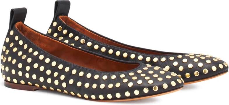 Lanvin Zwarte gestudeerde ballerina flats Black Dames