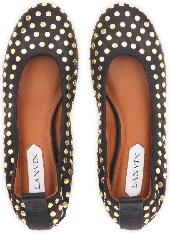 Lanvin Zwarte gestudeerde ballerina flats Black Dames