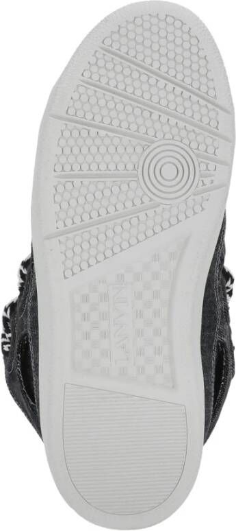 Lanvin Zwarte Katoenen Sneakers met Herringbone Detail Black Dames