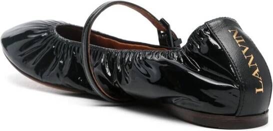 Lanvin Zwarte Leren Gesp-Schoenen Black Dames