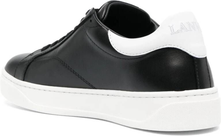 Lanvin Zwarte Leren Lage Sneakers Black Heren