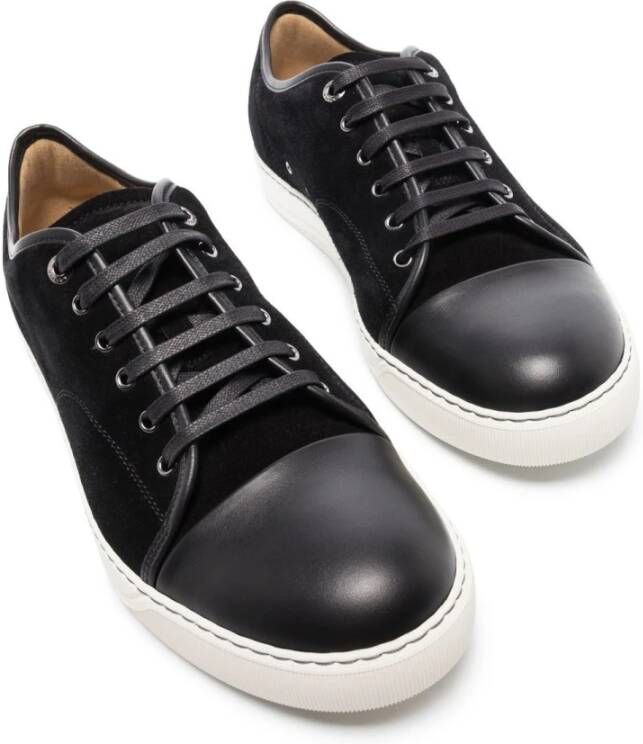 Lanvin Zwarte Leren Sneakers Black Heren