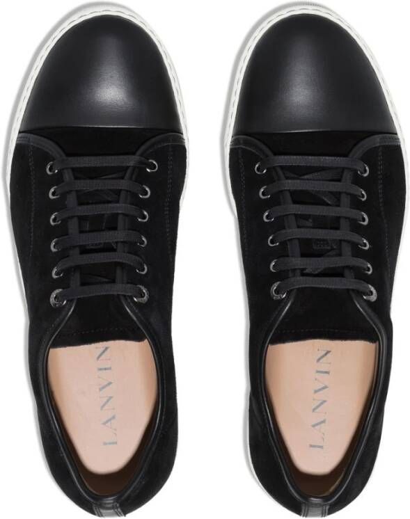 Lanvin Zwarte Leren Sneakers Black Heren