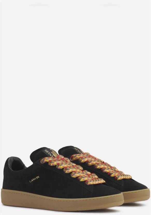 Lanvin Zwarte leren sneakers met chunky design Black Heren