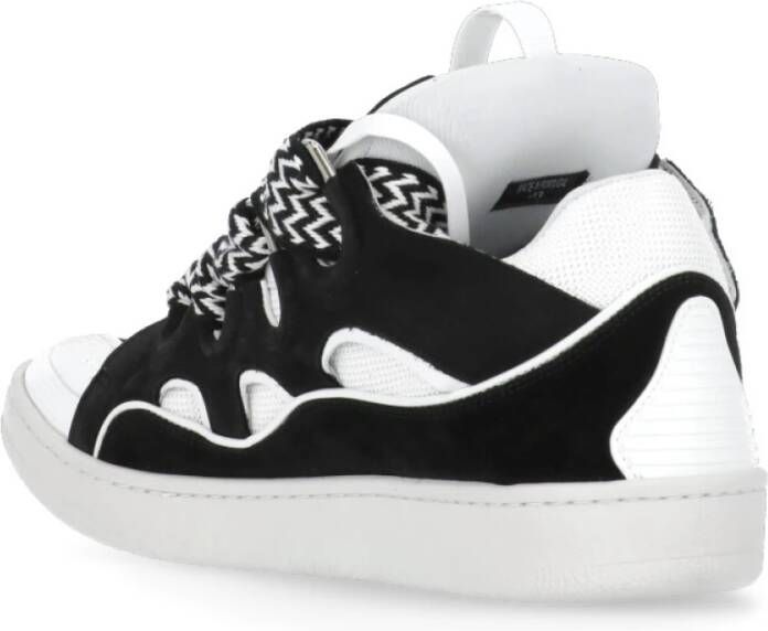 Lanvin Zwarte Leren Sneakers met Logo Detail Black Dames