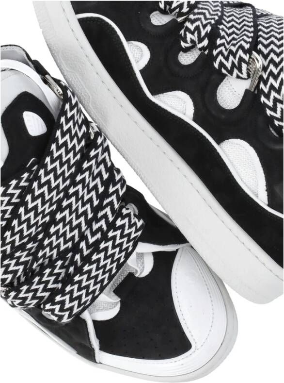 Lanvin Zwarte Leren Sneakers met Logo Detail Black Dames