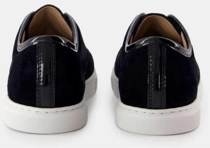 Lanvin Zwarte Leren Sneakers met Rubberen Zool Black Dames